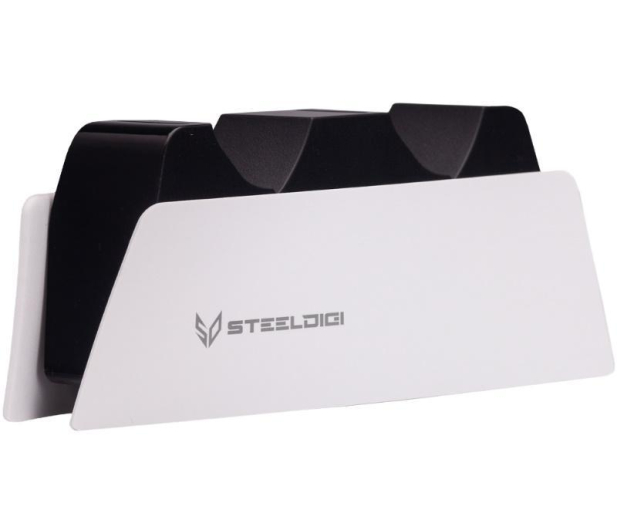 SteelDigi Podwójna ładowarka do padów PS5 AZURE CANOE biała - 698970 - zdjęcie